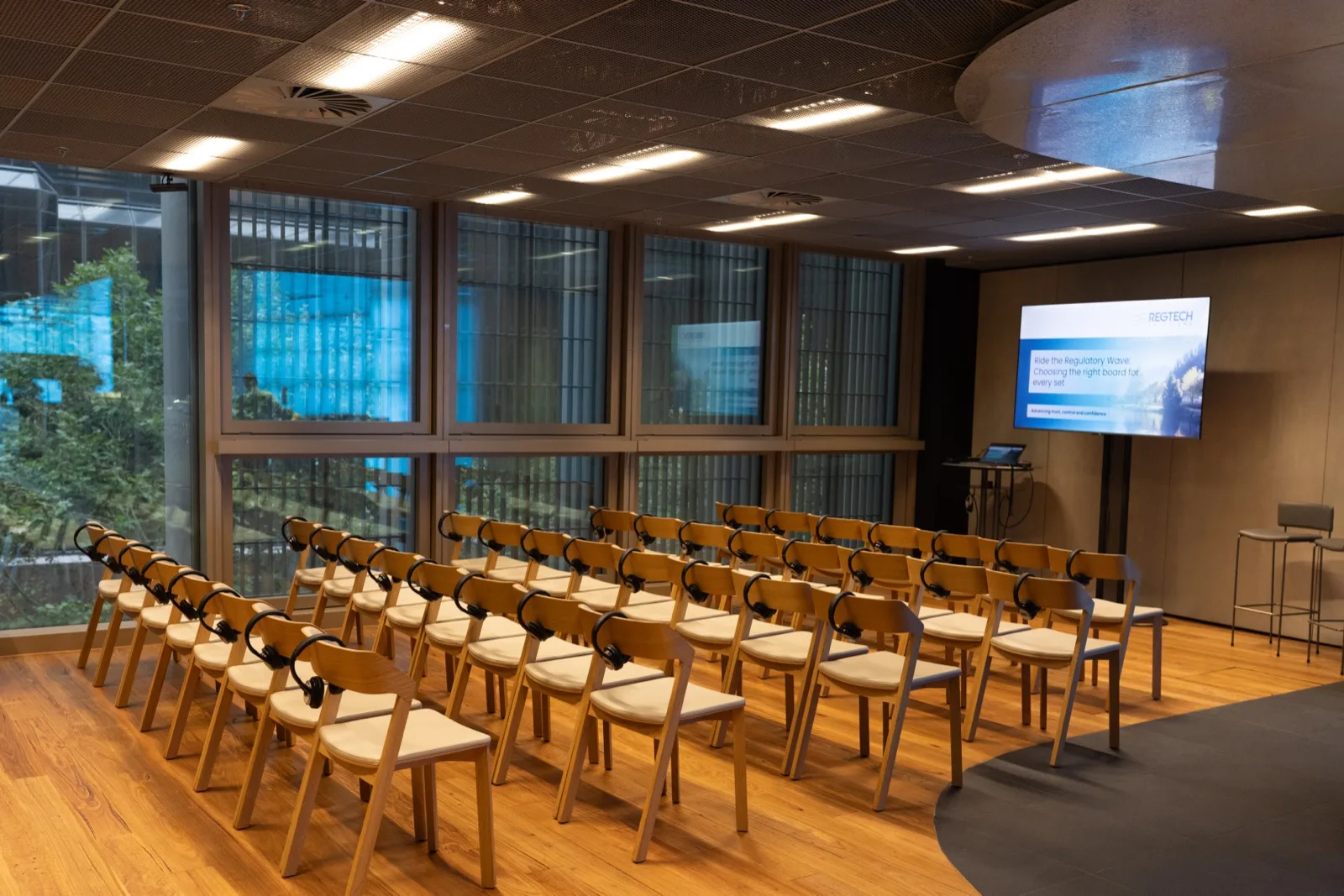 The main plenary room set with delegate seating ahead of the opening session